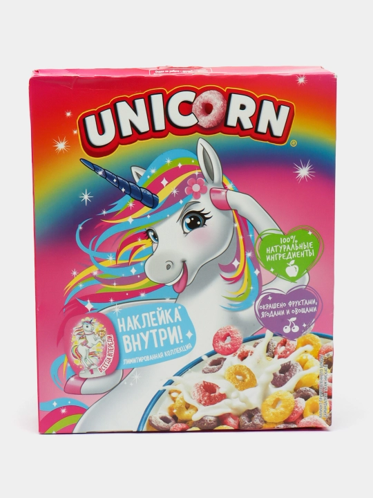 Готовый завтрак Kelloggs Unicorn, радужные колечки, 195 г