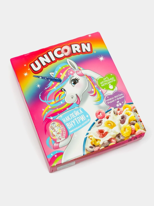 Готовый завтрак Kelloggs Unicorn, радужные колечки, 195 г