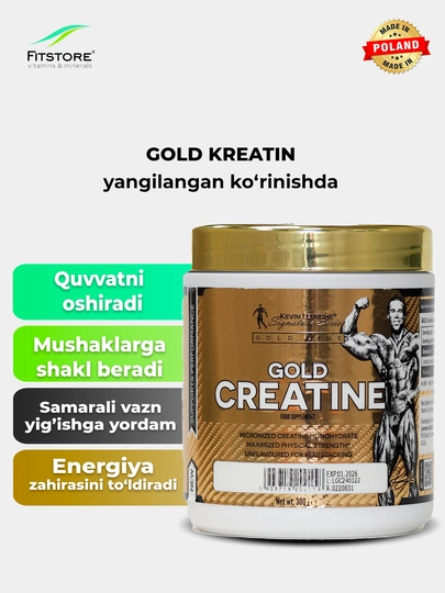 Kreatin monohidrat Kevin Levrone Oltin Kreatin + B6, ta'msiz, 300 g - 