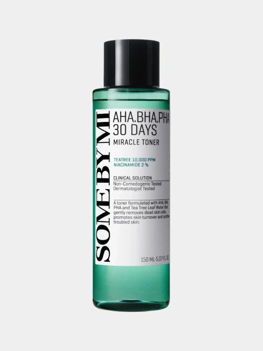 Тонер средство для проблемной кожи AHA BHA PHA, 30 Days Miracle Toner, ниацинамид, 150 мл