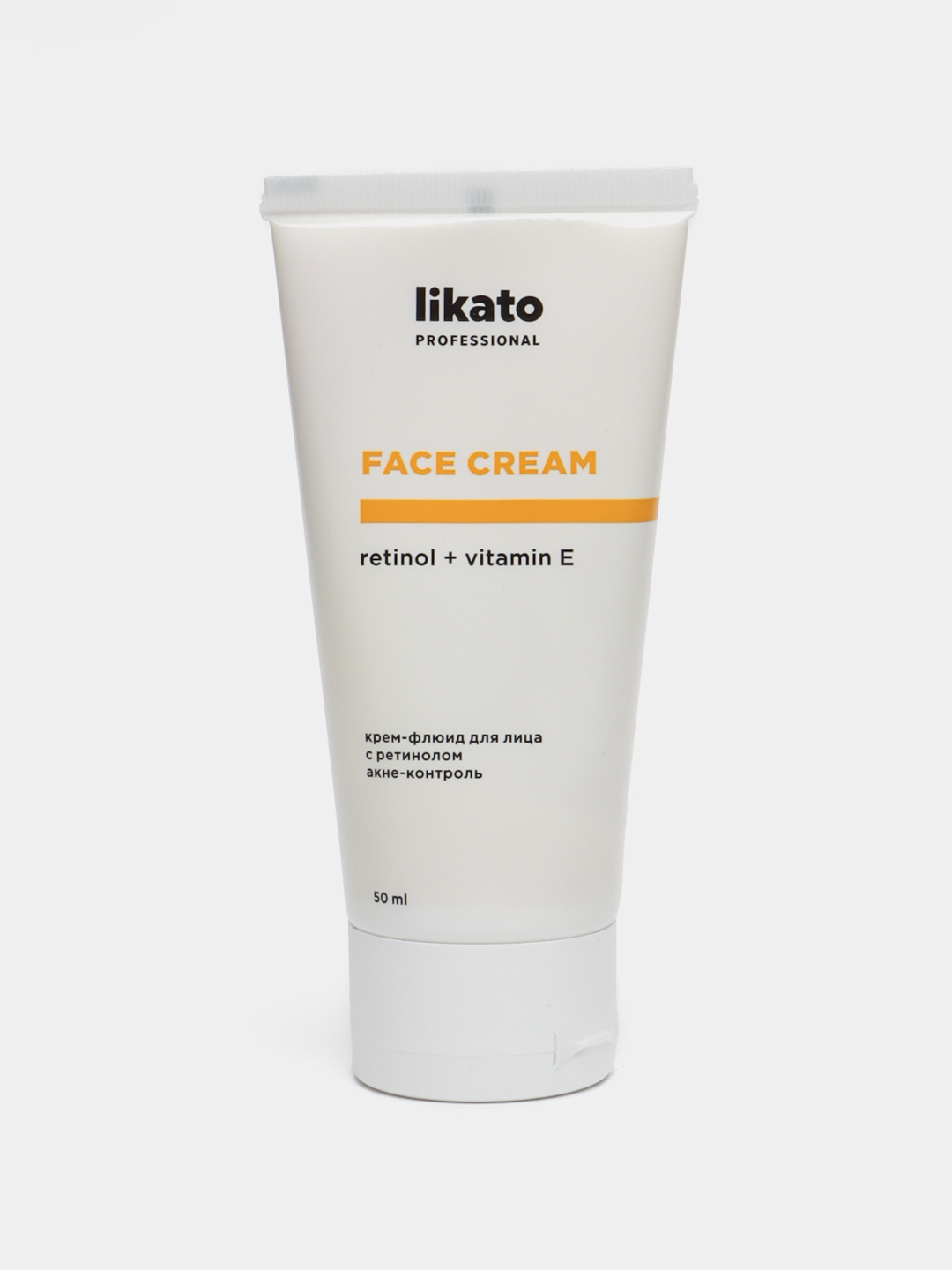 Retinol akne nazorati bilan yuz kremi suyuqligi Likato, vitamin E, yuz terisi uchun, 50 ml
