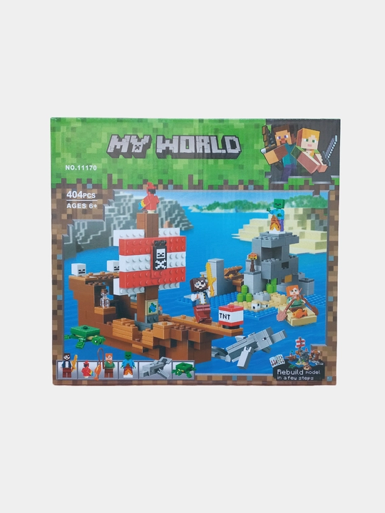 Наборы больших конструкторов My World, по тематике Minecraft, с фигурками героев