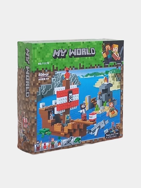 Наборы больших конструкторов My World, по тематике Minecraft, с фигурками героев