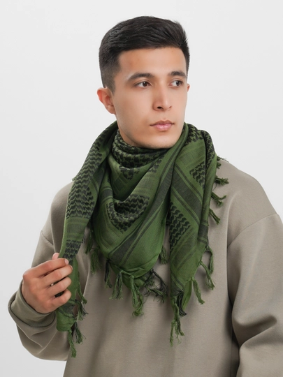 Арабский головной убор, шарф, платок, арафатка, унисекс, Keffiyeh — ACTIV-ARAFATK-ЗЕЛЕН