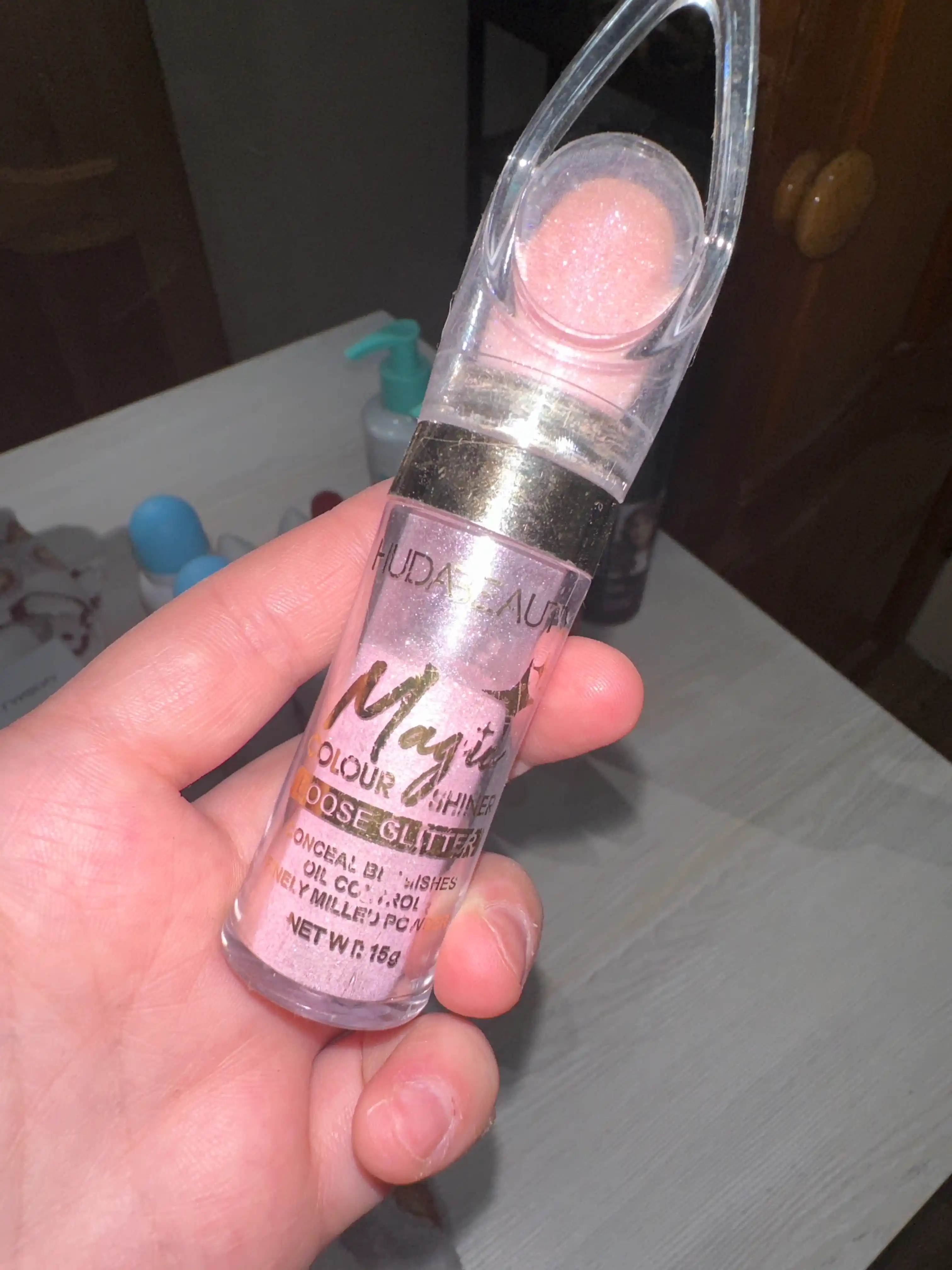 Рассыпчатый хайлайтер для лица и тела с губкой Glitter, с ярким блеском, 12 г