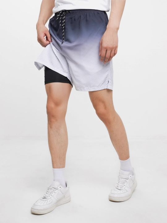 Erkaklar uchun ikki qatlamli shortilar sport mashg'ulotlari  yugurish va fitnes uchun
