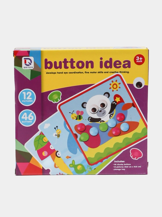 Мозаика с кнопками Button idea, 12 трафаретов