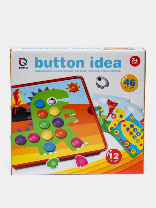 Мозаика с кнопками Button idea, 12 трафаретов