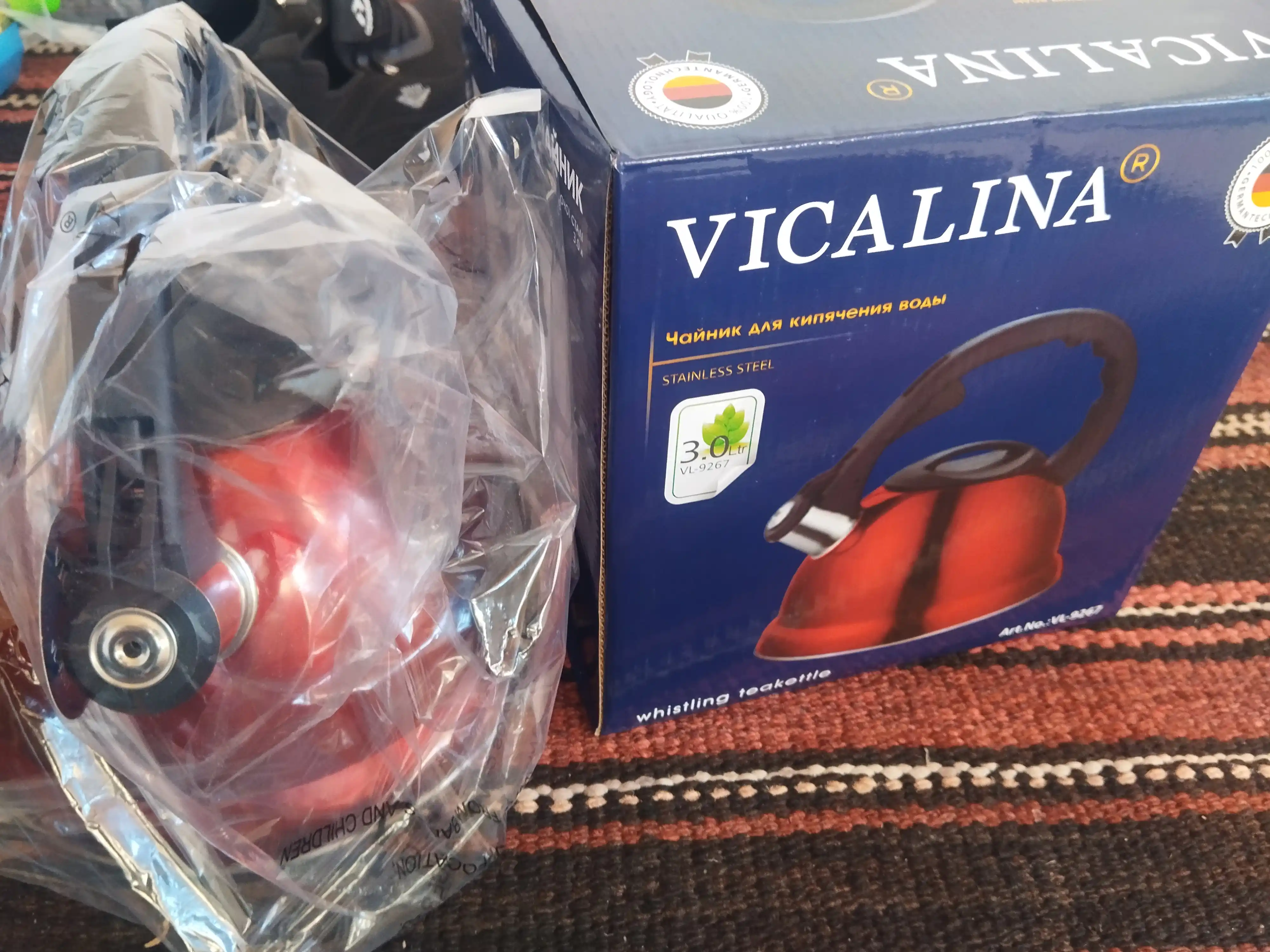 Чайник Vicalina, металлический, керамический, со свистком для всех видов плит