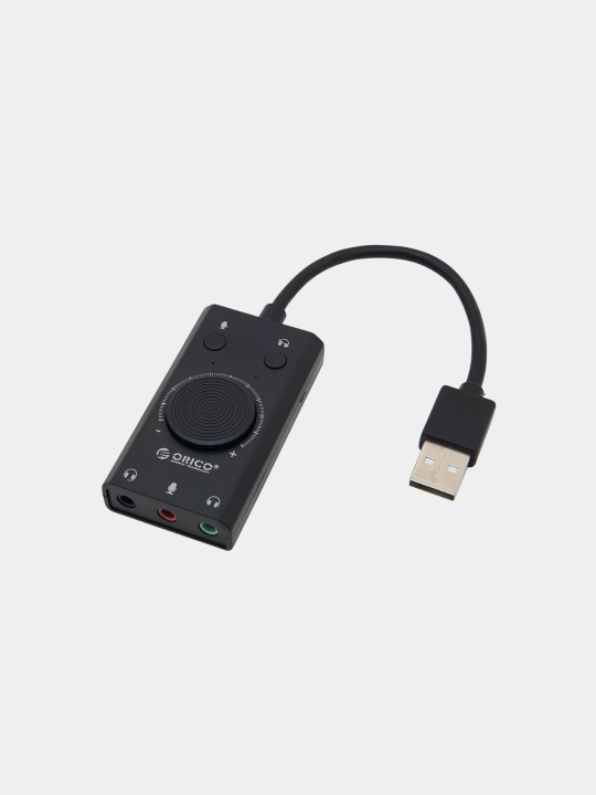 Orico ovoz kartasi, 3D sound, 3 AUX, ovoz balandligini boshqarish, tashqi ovoz kartasi