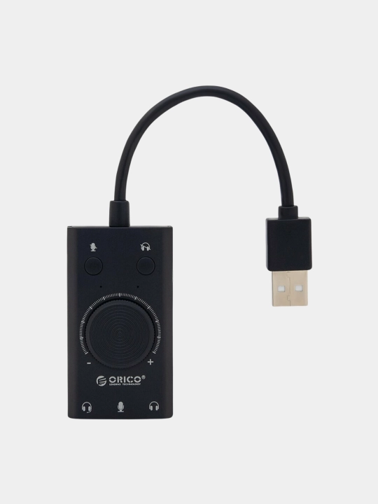 Orico ovoz kartasi, 3D sound, 3 AUX, ovoz balandligini boshqarish, tashqi ovoz kartasi