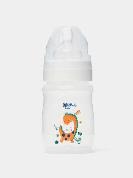 Keng bo'yinli oziqlantirish uchun shisha Classic Plus 125 ml, Wee baby - 
