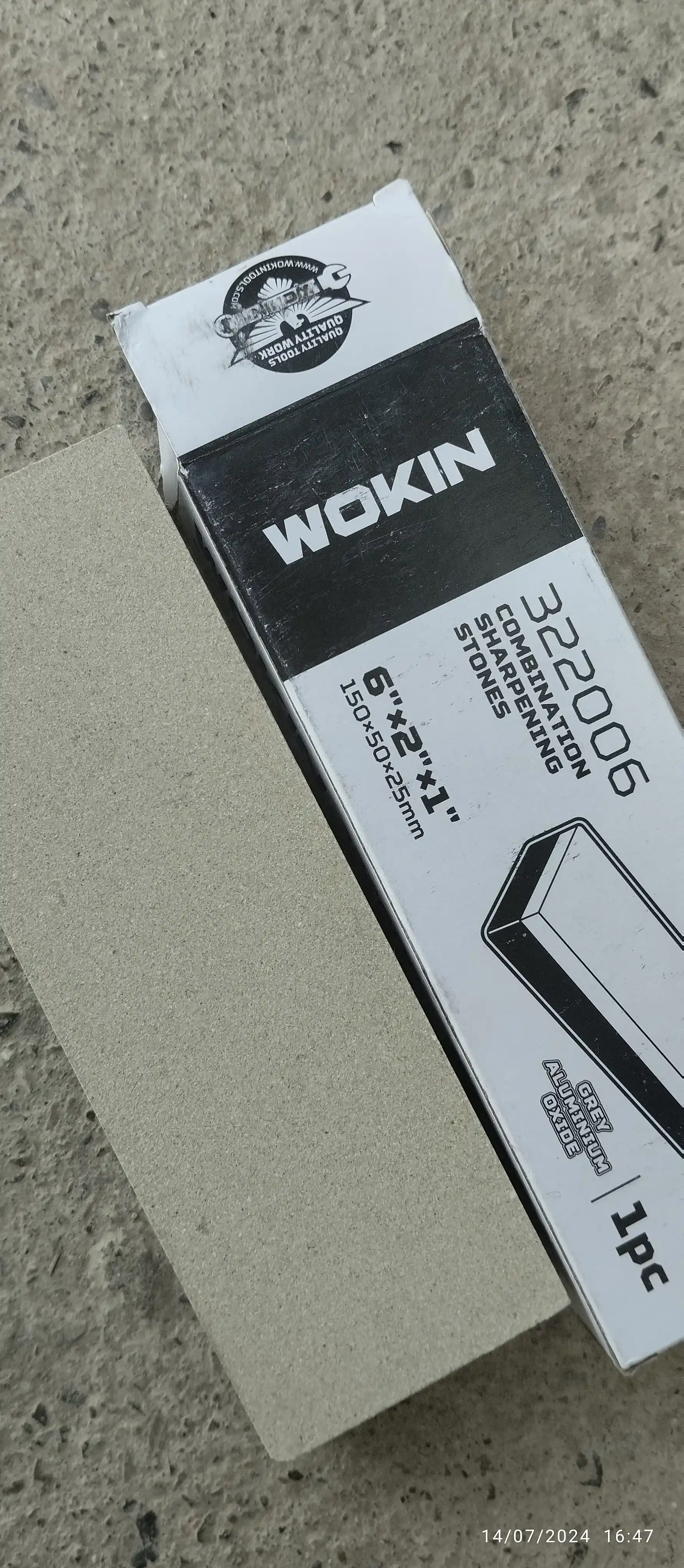 Pichoq o'tkir, ikki tomonlama, haqiqiy alyuminiy oksidi tosh  6" WOKIN