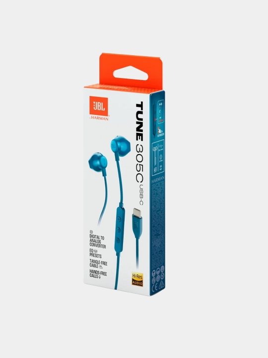 Quloqchinlar JBL Tune 305c, Type-C hi-res audio, vakuumsiz