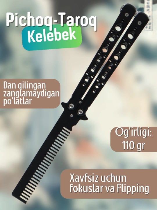 Taroq - soch va soqol uchun kapalak, burish uchun mashq pichog'i