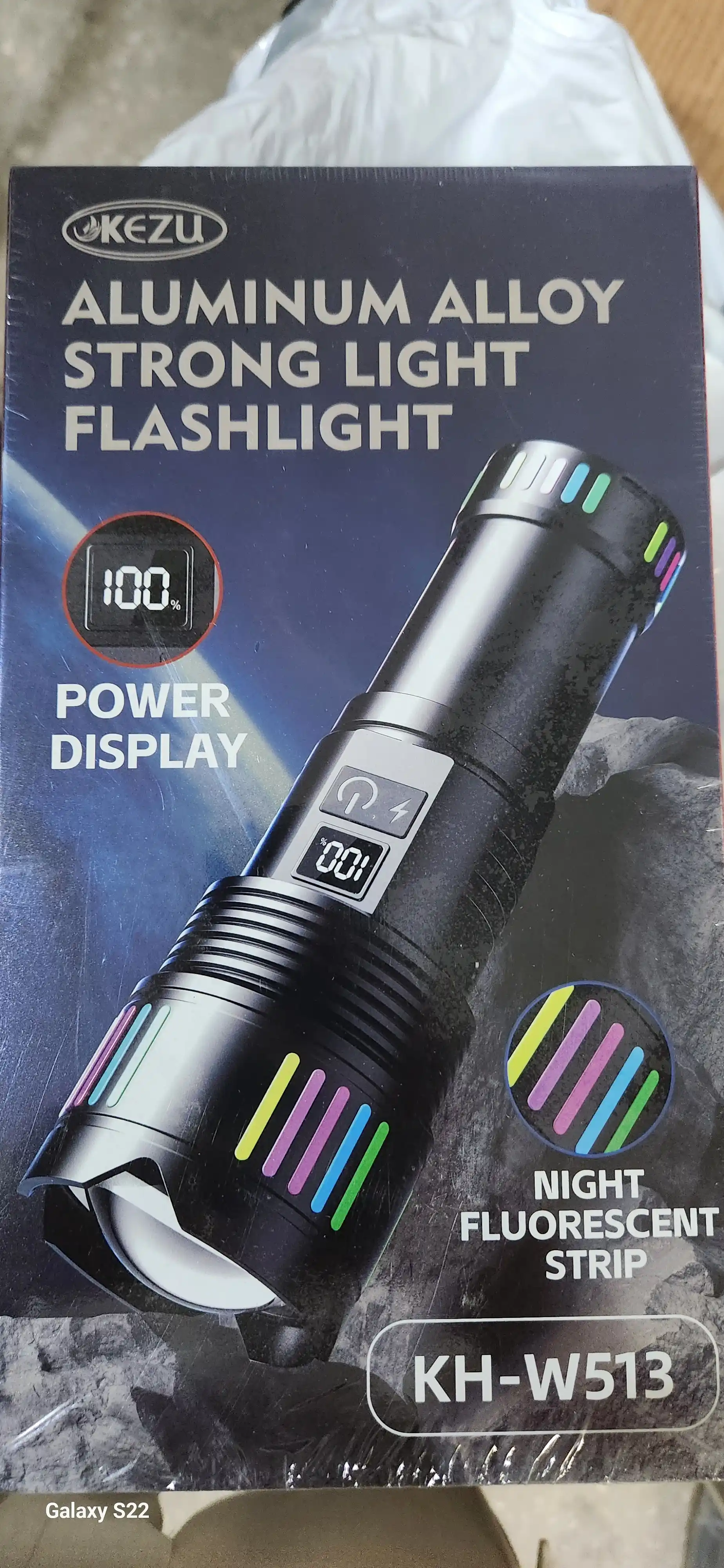Lazerli qo'l fonar, qayta zaryadlanuvchi, akkumulyatorli chiroq Power Bank bilan