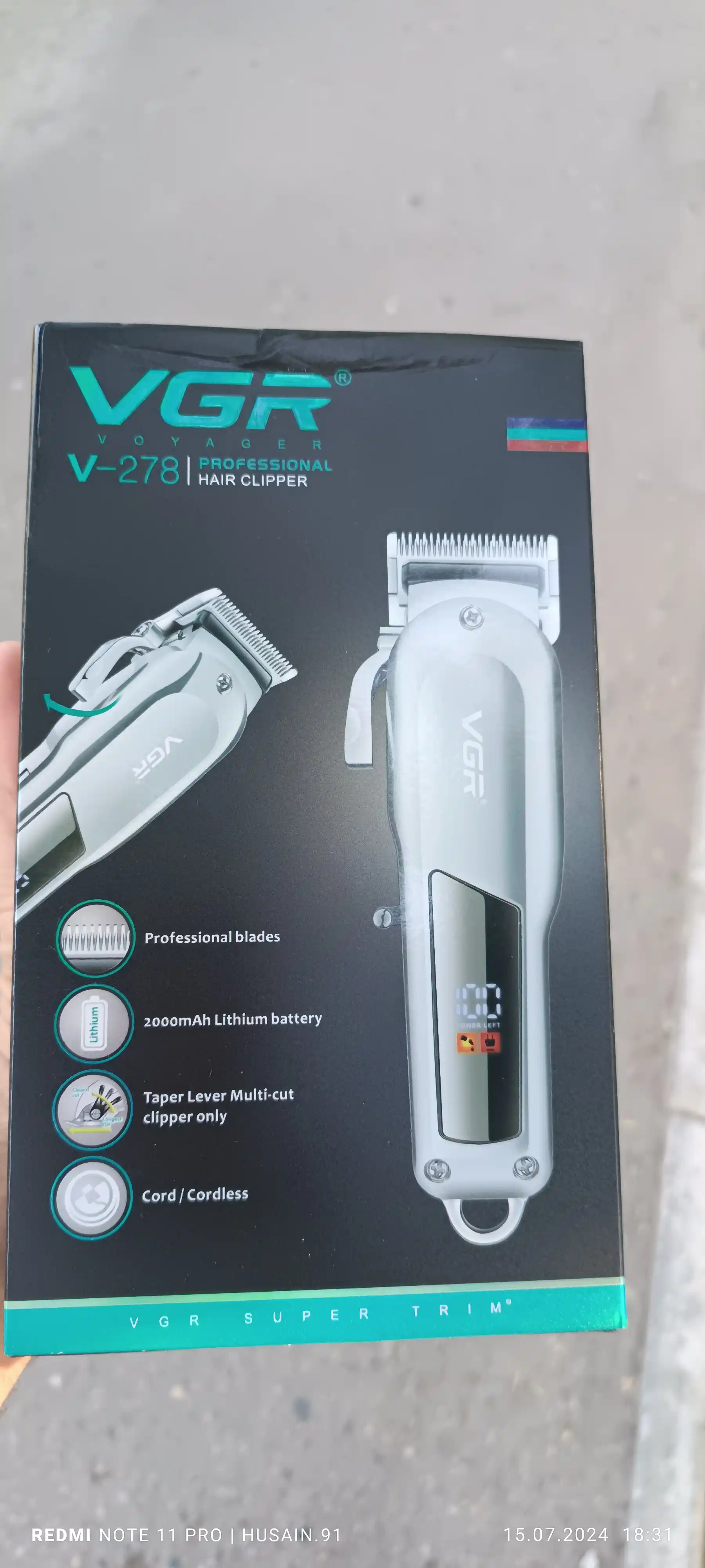 Professional simsiz soch va soqol olish kesish mashinkasi VGR V-278