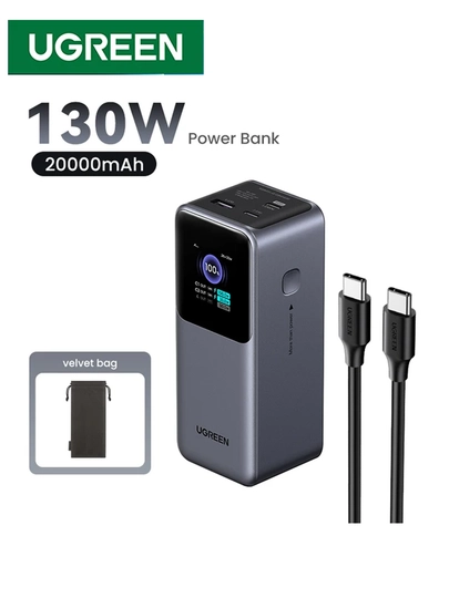 UGREEN Nexode Powerbank 130W 20000mAh – MacBook, iPhone va Samsung uchun tez zaryad 2
