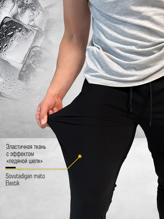 Erkaklar yupqa shimlari, sport, fitnes, yugurish uchun, qora, kichik o'lchamda 145-175 sm