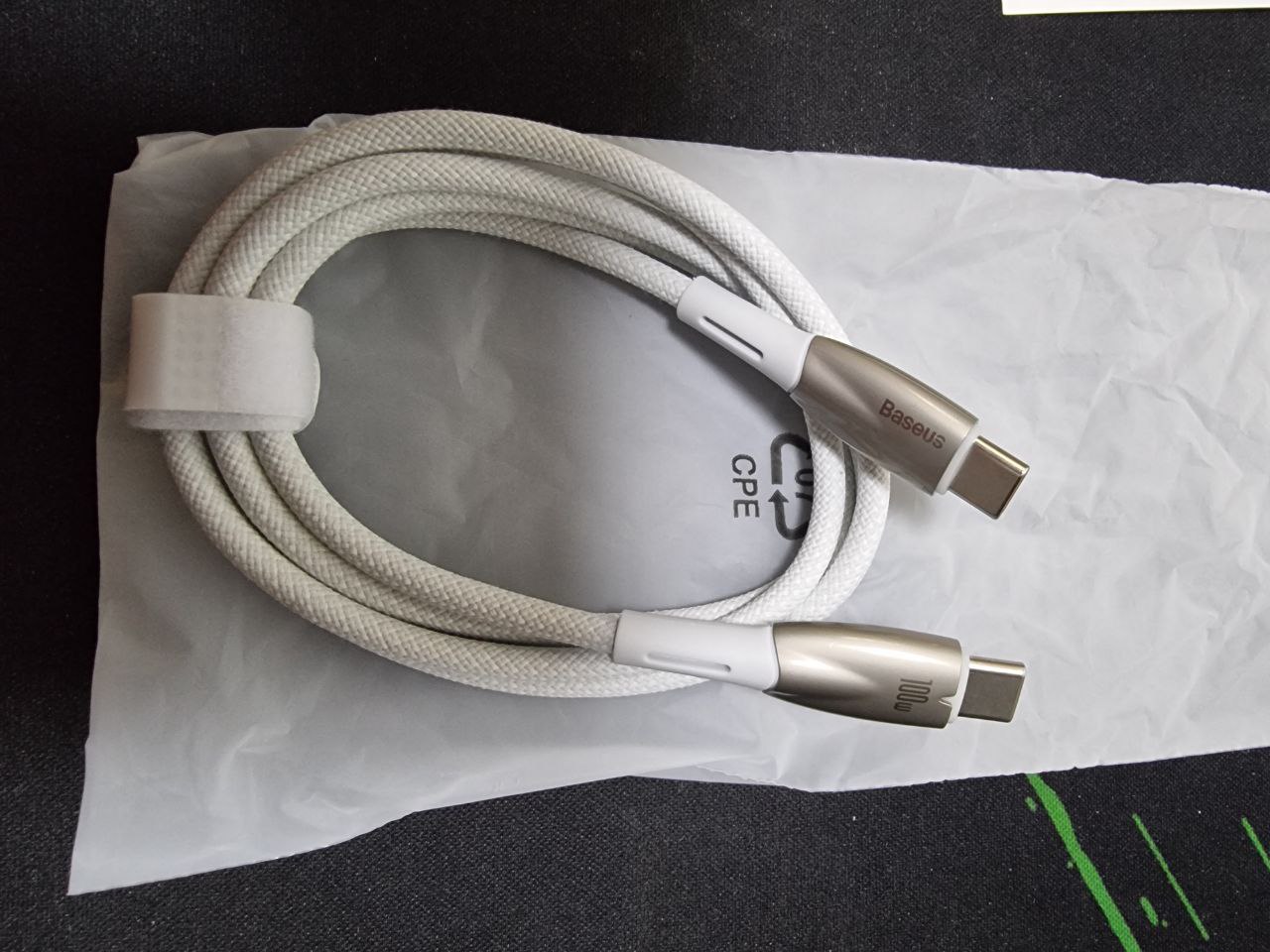 Кабель для быстрой зарядки данных Baseus Glimmer, Type-C на Type-C, 100W