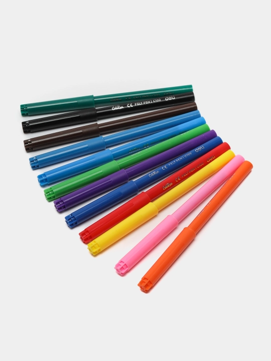 Flomaster yuviladigan Deli EC10000, 12 ranglar