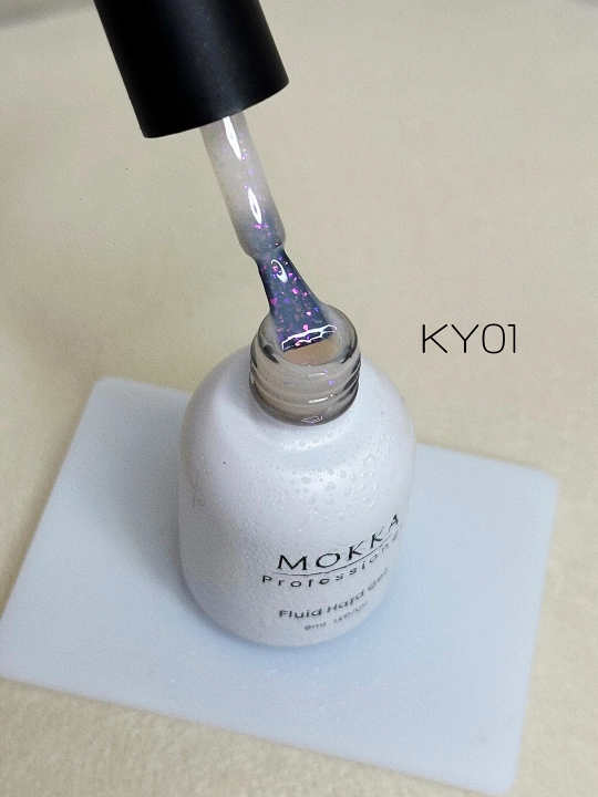 Rangli gel lak suyuq poligel Opal MOKKA, UV/LED chiroqda quriting, 8 ml