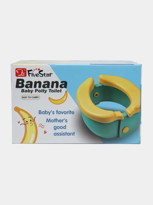 Bolalar uchun sayohatga mo‘ljallangan banana shaklidagi qo‘lcha hojatxona