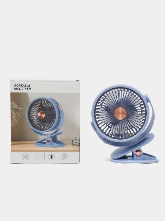 Mini ventilyator, stol ustiga, qisqichli