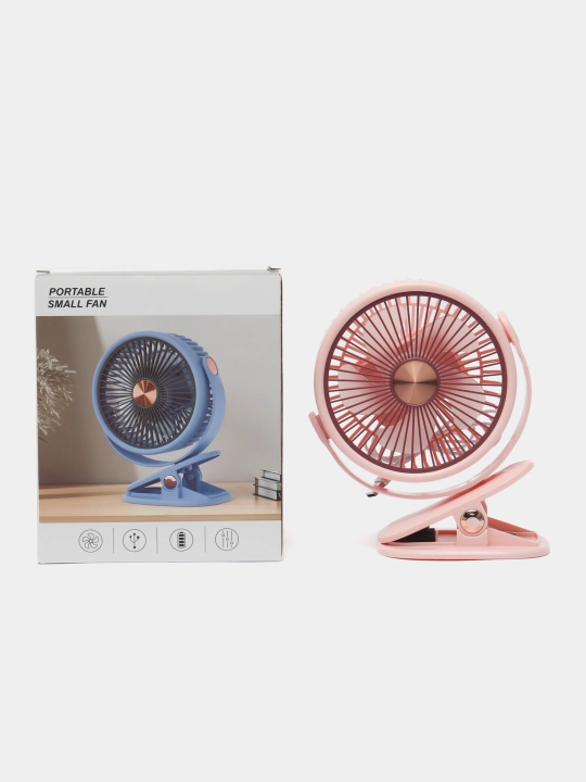 Mini ventilyator, stol ustiga, qisqichli