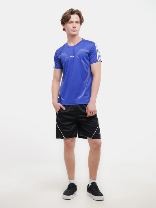 Erkaklar sport kiyimi Kioko, 2 tasi 1 da, fitnes futbolkasi va shortigi, futbol kiyimi