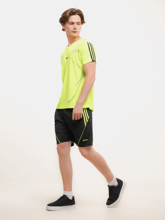 Erkaklar sport kiyimi Kioko, 2 tasi 1 da, fitnes futbolkasi va shortigi, futbol kiyimi