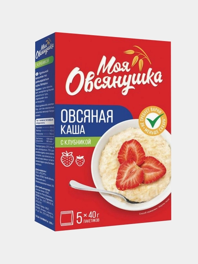 Каша овсяная Увелка, c клубникой, 5 * 40 г — SIMBA-P118E0D