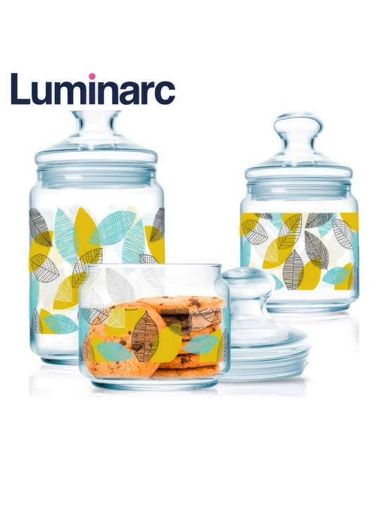 Набор стеклянных банок Luminarc, для хранения сыпучих, 500 мл/750 мл/1000 мл - 