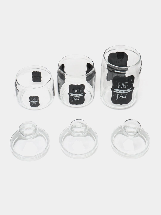 Sochiluvchan moddalarni saqlash uchun Luminarc shisha bankalar to‘plami,500ml/750ml/1000ml
