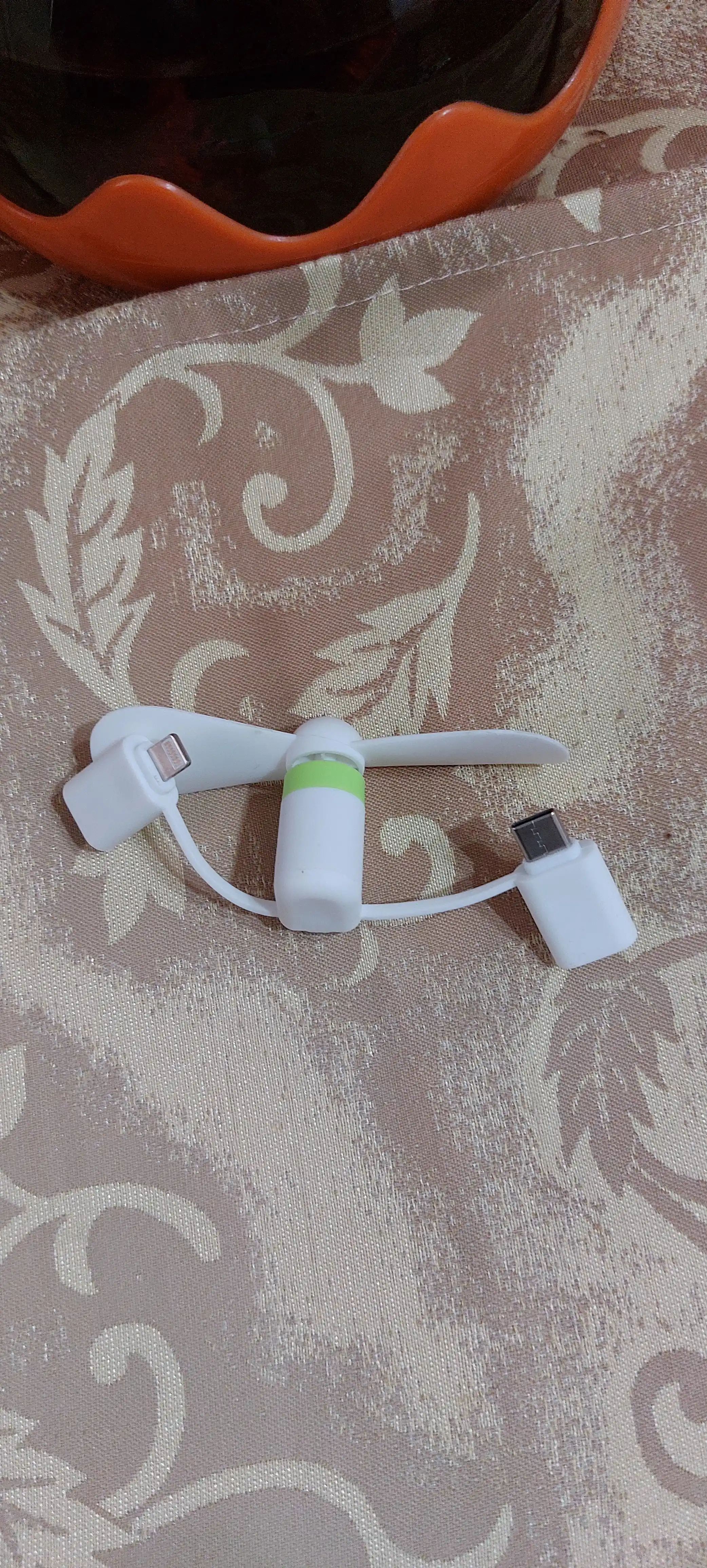 Portativ mini ventilyator, universal, "USB, Type-C, Micro, Lightining", 3 tasi 1 da