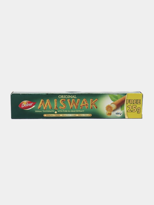 "Dabur Misvak" tish pastasi, misvokli, oqartiruvchi, ftorsiz, halol, 75 - 190 gr