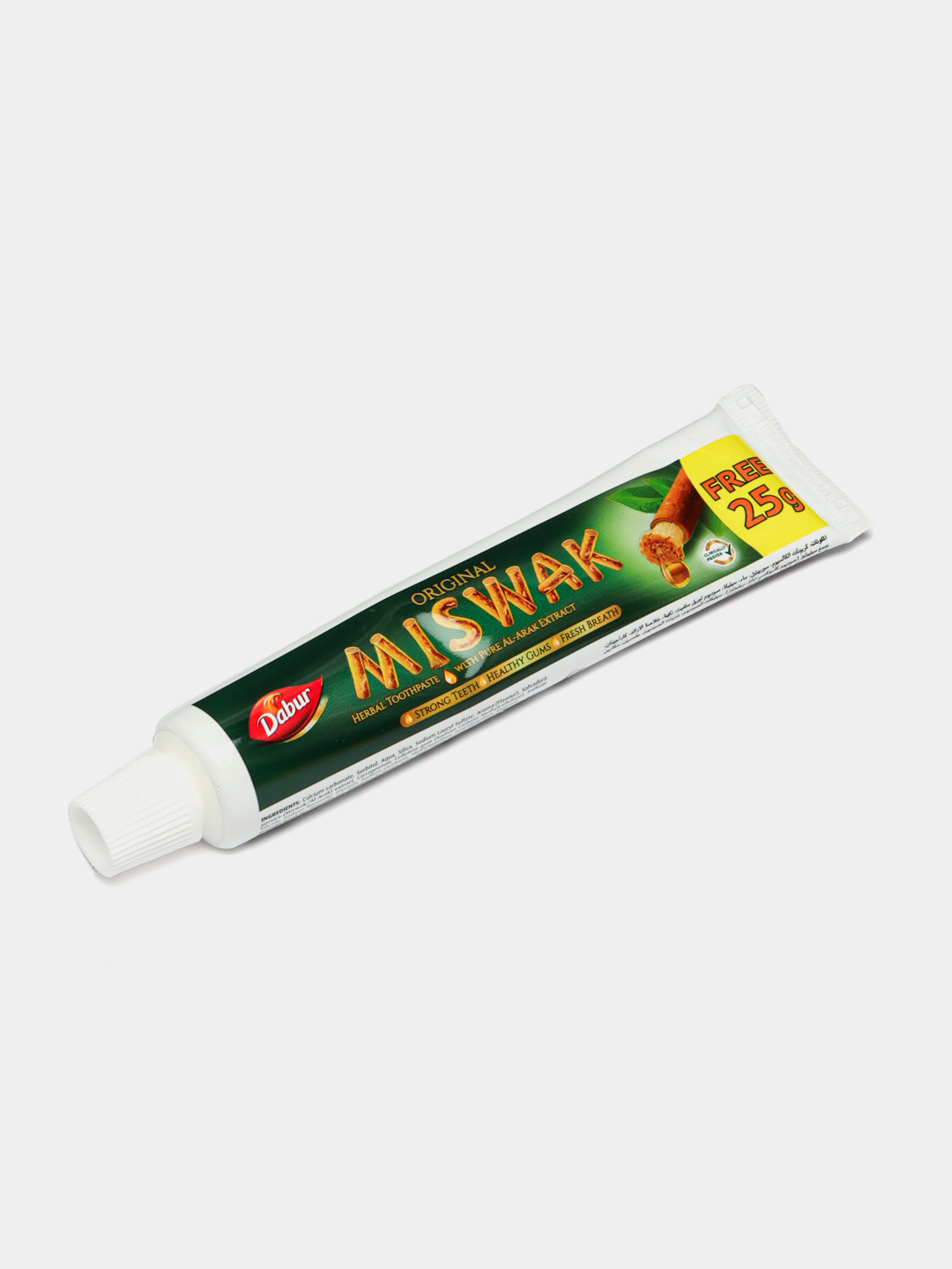 "Dabur Misvak" tish pastasi, misvokli, oqartiruvchi, ftorsiz, halol, 75 - 190 gr