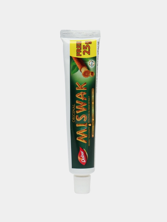 "Dabur Misvak" tish pastasi, misvokli, oqartiruvchi, ftorsiz, halol, 75 - 190 gr