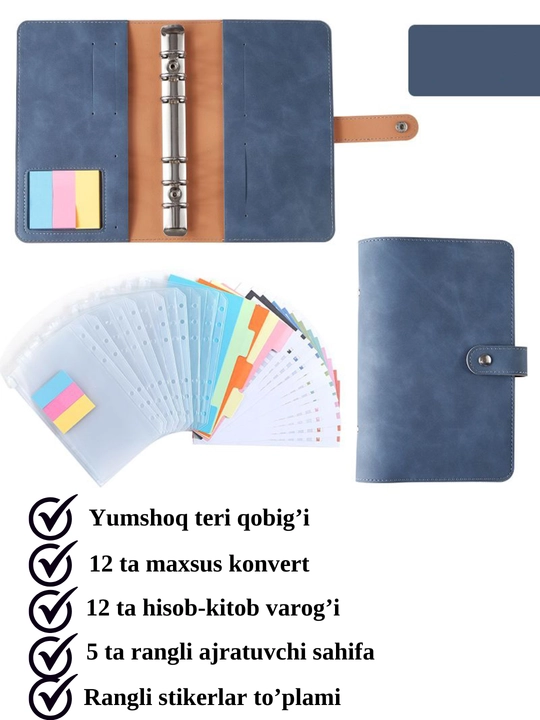 Pul yig'ish, rejalash uchun planner, budjet planner, A6