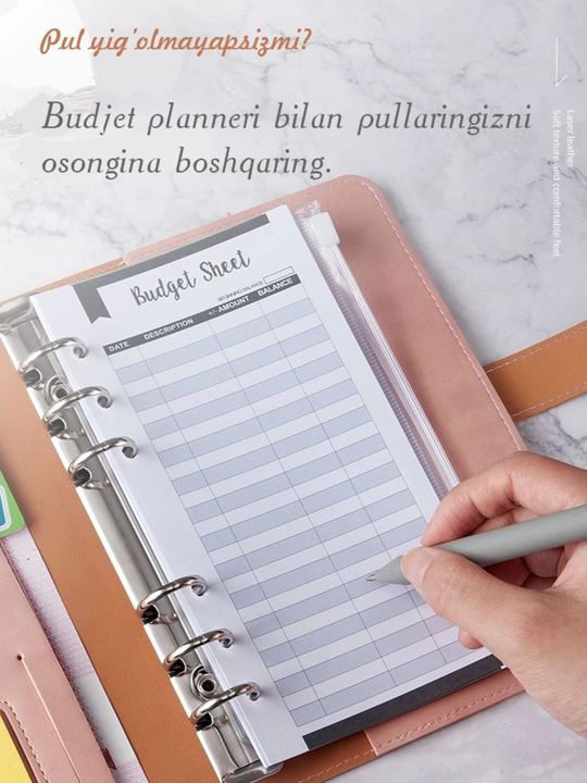 Pul yig'ish, rejalash uchun planner, budjet planner, A6 - 