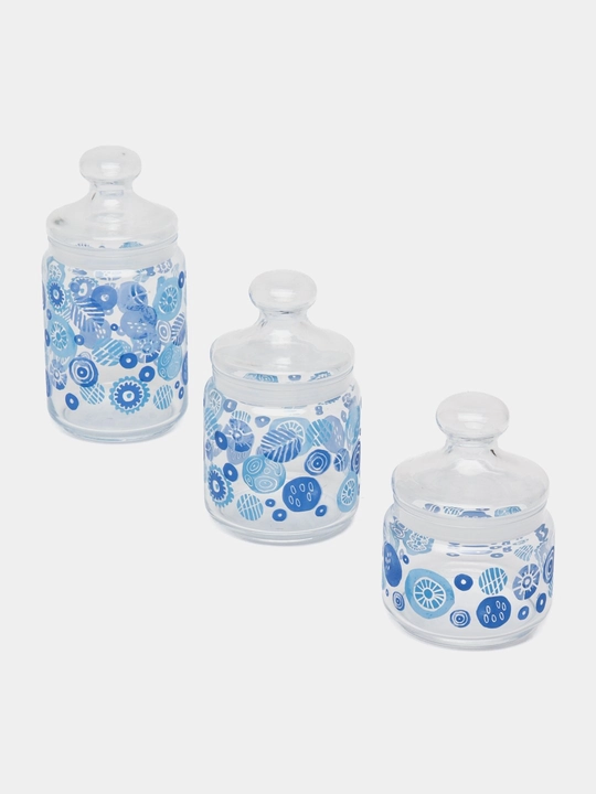 Sochiluvchan moddalarni saqlash uchun Luminarc shisha bankalar to‘plami,500ml/750ml/1000ml