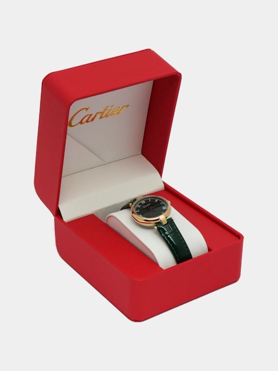 Часы наручные кварцевые "Cartier" для женщин, с коробкой — LWATCHS-0000008-ЗЕЛЕН