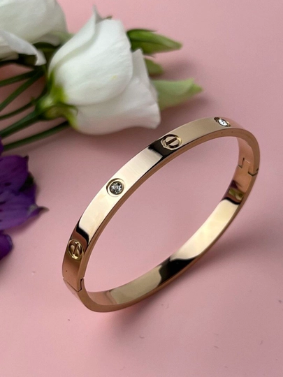 Браслет "Stainless Steel", женская бижутерия, в стиле cartier — GODDES-GG75-БРОНЗ-17