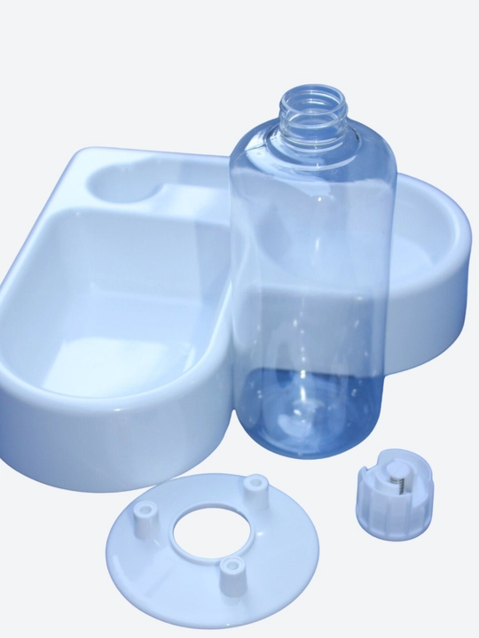 Itlar va mushuklar uchun shishali yurak shaklidagi oq plastik oziqlantiruvchi У006-CN-042