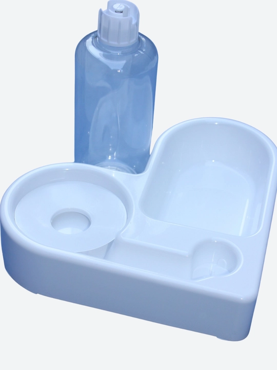 Itlar va mushuklar uchun shishali yurak shaklidagi oq plastik oziqlantiruvchi У006-CN-042