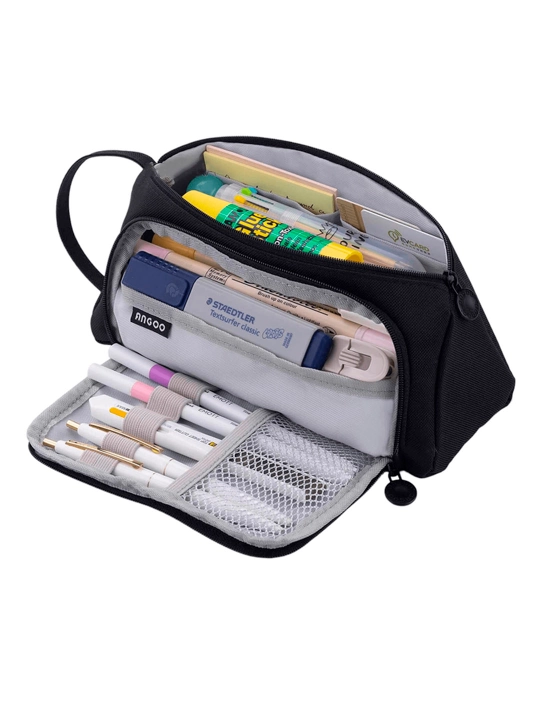 Qalam qutisi, kosmetik sumka, ko'p funktsiyali, ikki qavat