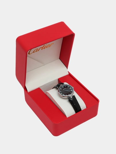 Часы наручные кварцевые "Cartier" для женщин, с коробкой — LWATCHS-0000008-ЧЕРН