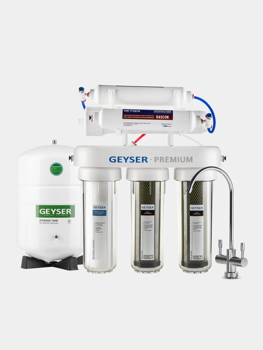 Geyser Premium teskari osmos, kranli, 12 litrli tank, 175 gallon membrana, mineralizator