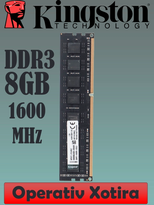 Operativ xotira Kingston, DDR3, 1600 MGts, 8 GB, OEM