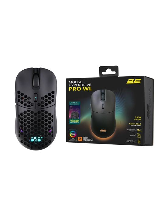 Simsiz o'yin sichqoni 2E GAMING Mouse HyperDrive Pro WL, RGB 2E-MGHDPR-WL-BK